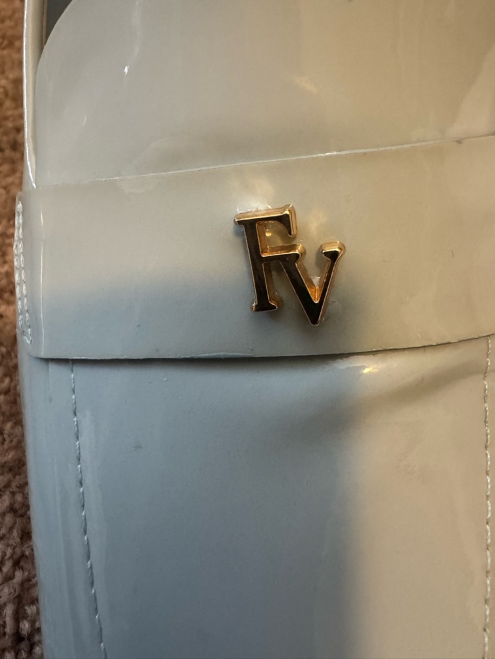 Frances Valentine Powder Blue Patent Leather Loafers. ‘Twiggy’ - Picture 4 of 4